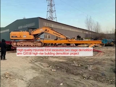 고품질 현대 R350 발굴기 2단계 철거 팔 Q355B 초고층 건물 철거 프로젝트