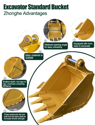 Q355B MN400 Hardox500 굴착기 물통 0.8 320 ZX200 DX200 SY205C를 위한 1개 Cbm