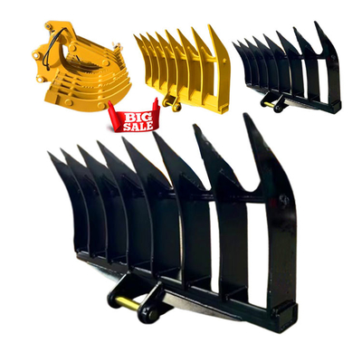 굴삭기 PC360 ZX300 CAT330을 위한 Q355B 스크래퍼 굴삭기 갈퀴 버킷, NM400 브러시 레이크
