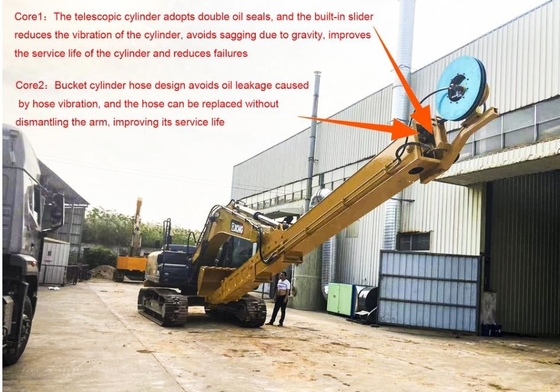 ZX200  히다찌 Cat을 위한 오래가는 20T 굴삭기 14M 망원성 붐 텔레스코픽 암
